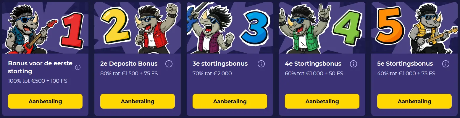 Spinorhino casino bonus aanbiedingen
