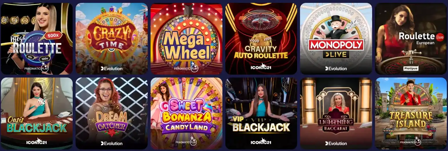 Live casino spellen bij Spinorhino